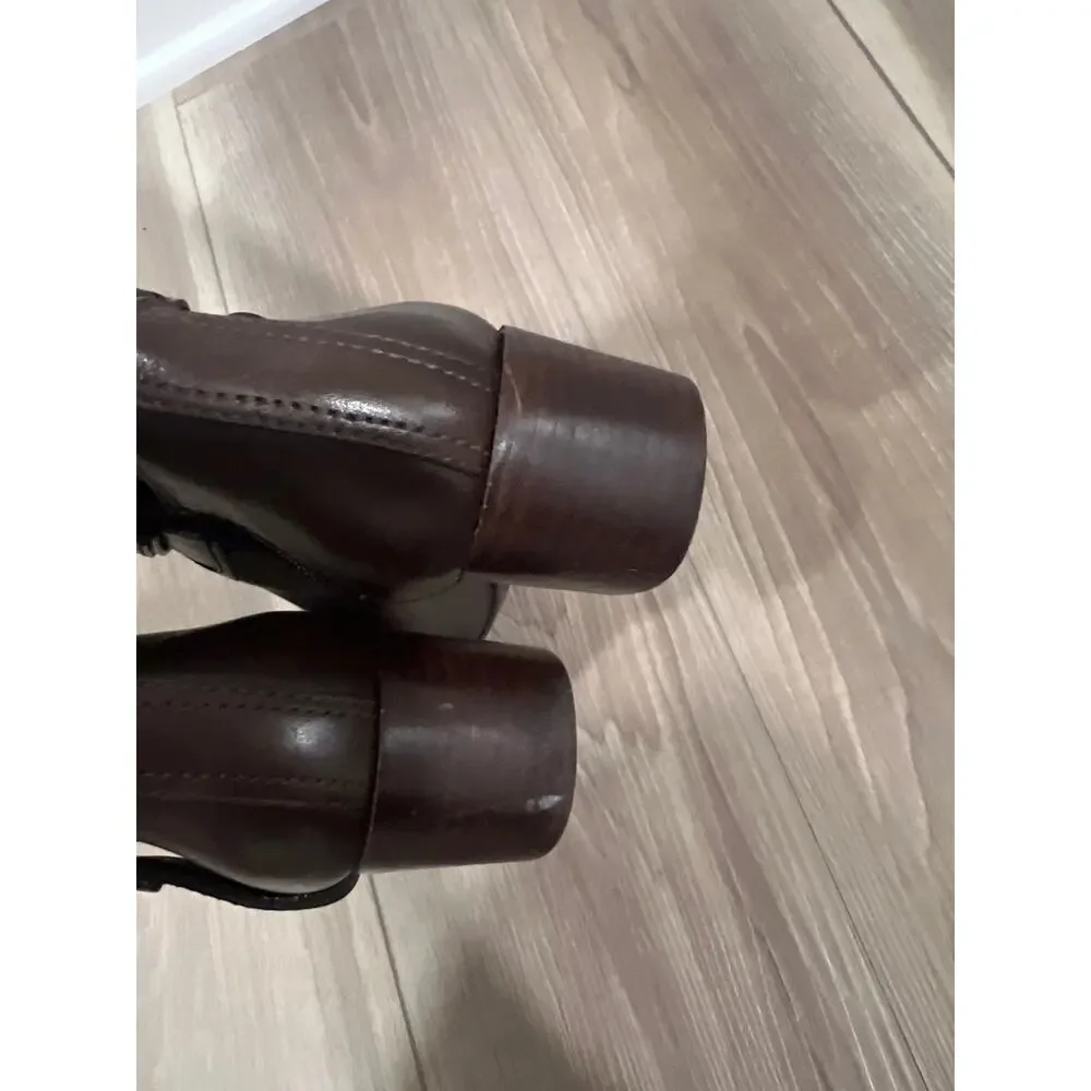 Tory Burch‎ Leather Riding Boots, Brown, Size 7M, KB243 - Picture 5 of 7